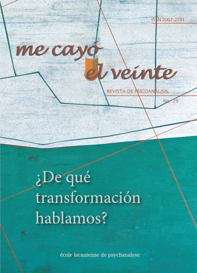 Portada de Me cayó el veinte. Revista de psicoanálisis no. 29
