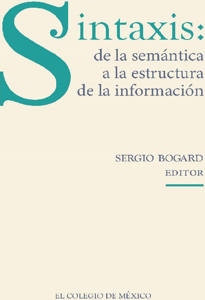 Portada de Sintaxis: de la semántica a la estructura de la información