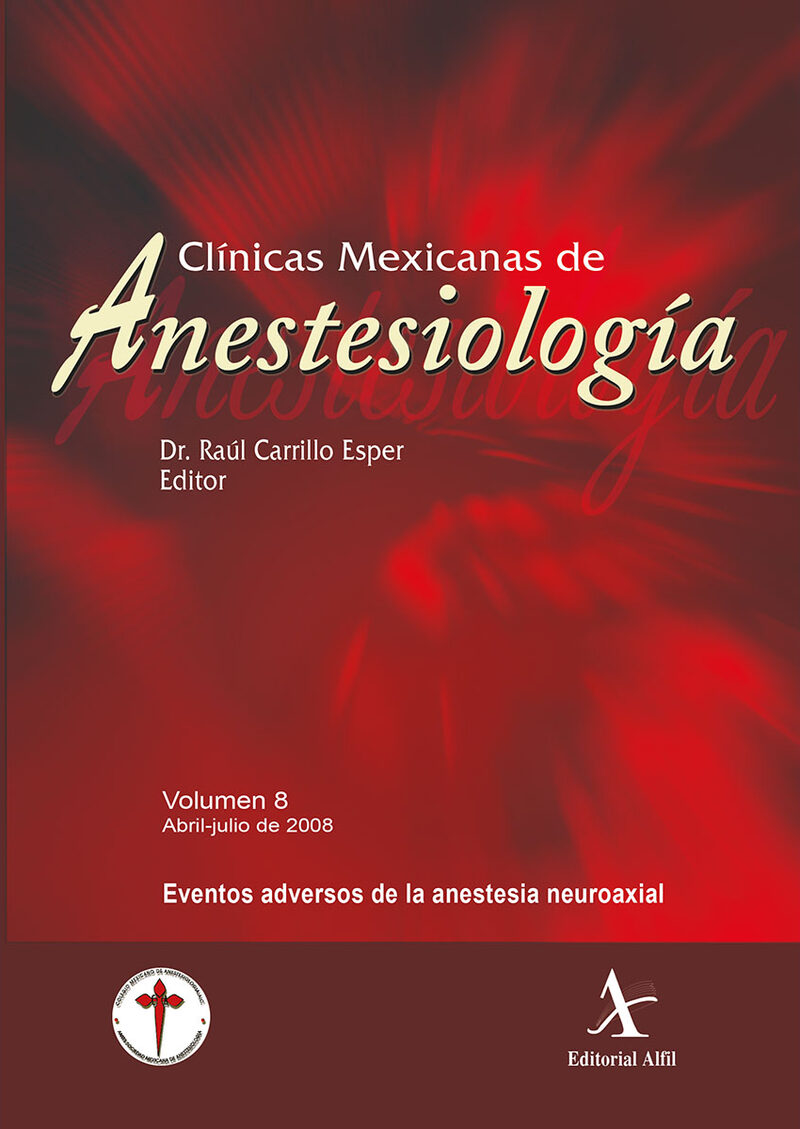 Portada de Eventos adversos en anestesia neuroaxial