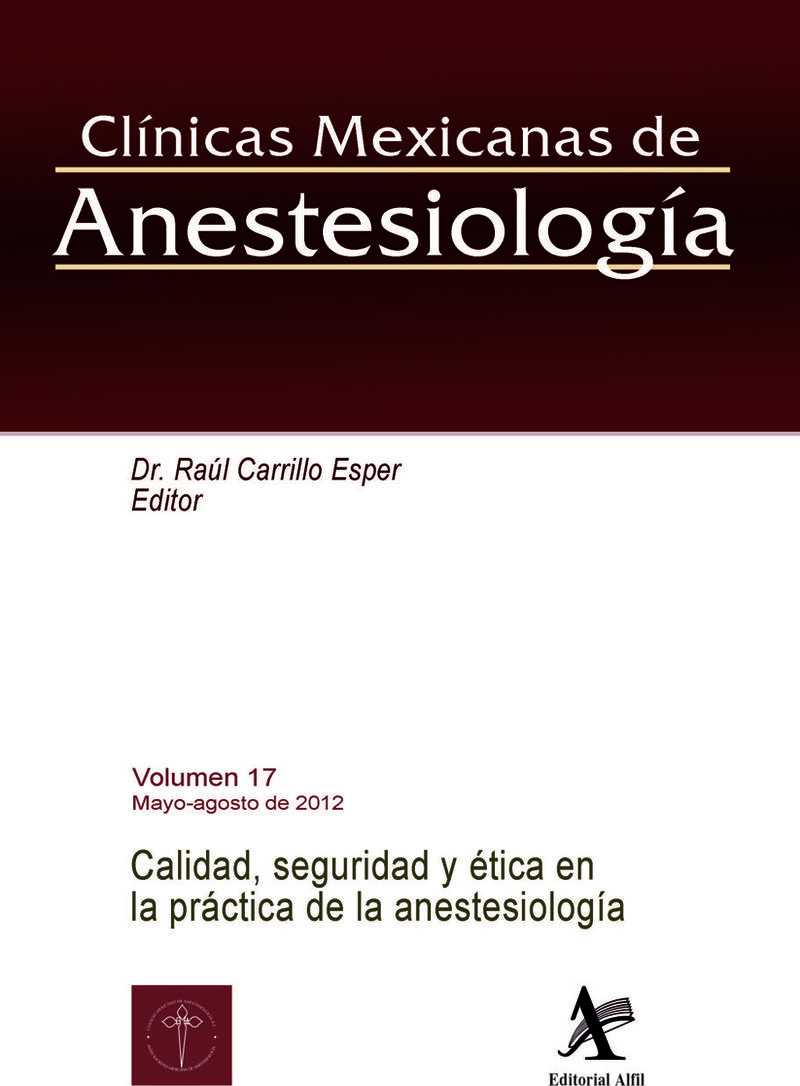 Portada de Calidad, seguridad y ética en la práctica de la anestesiología