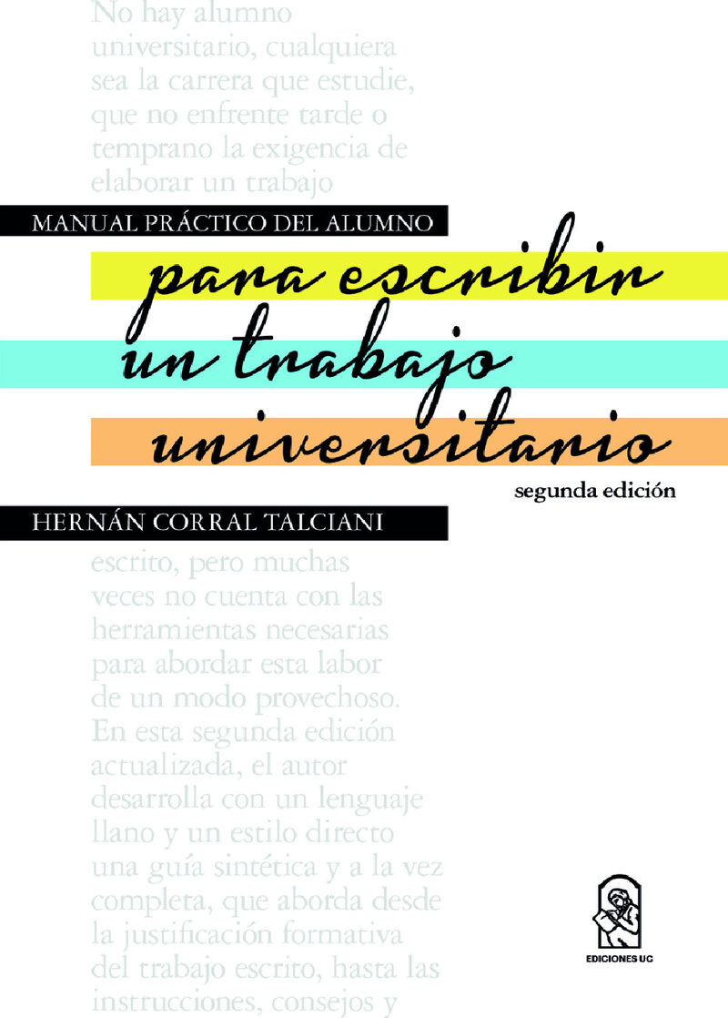 Portada de Manual práctico del alumno para escribir un trabajo universitario