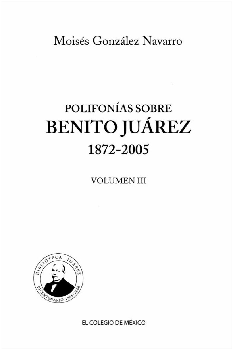 Portada de Polifonías sobre Benito Juárez 1872-2005